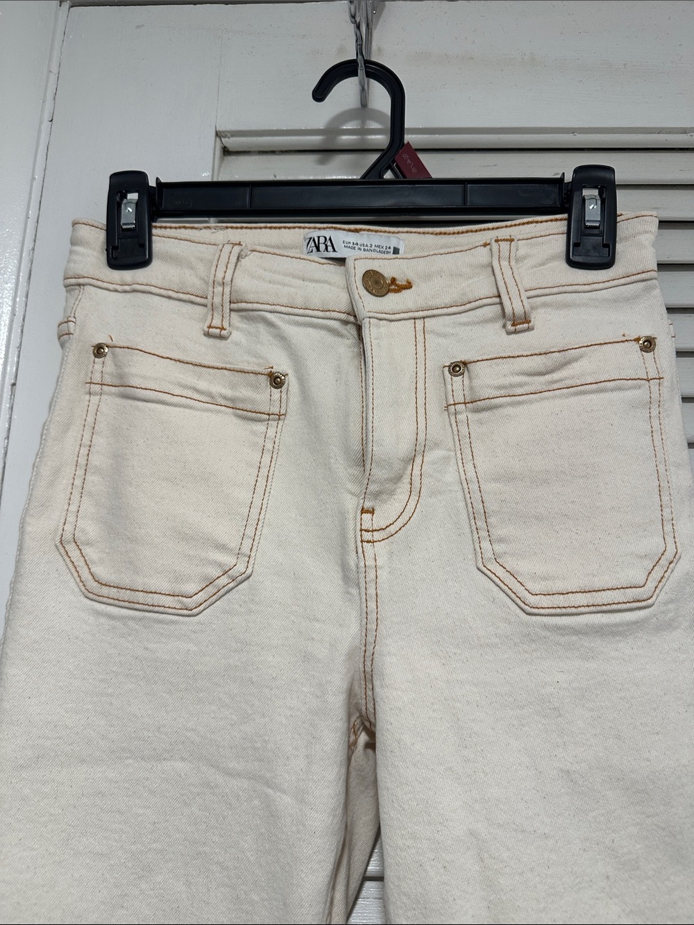 Zara Cream Wide-Leg Jeans - Picture 2 of 7
